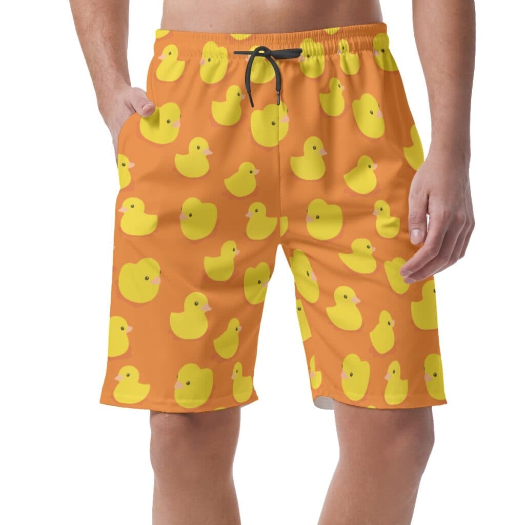 Funny Rubber Duck Men's Hawaiian Summer Beach Shorts