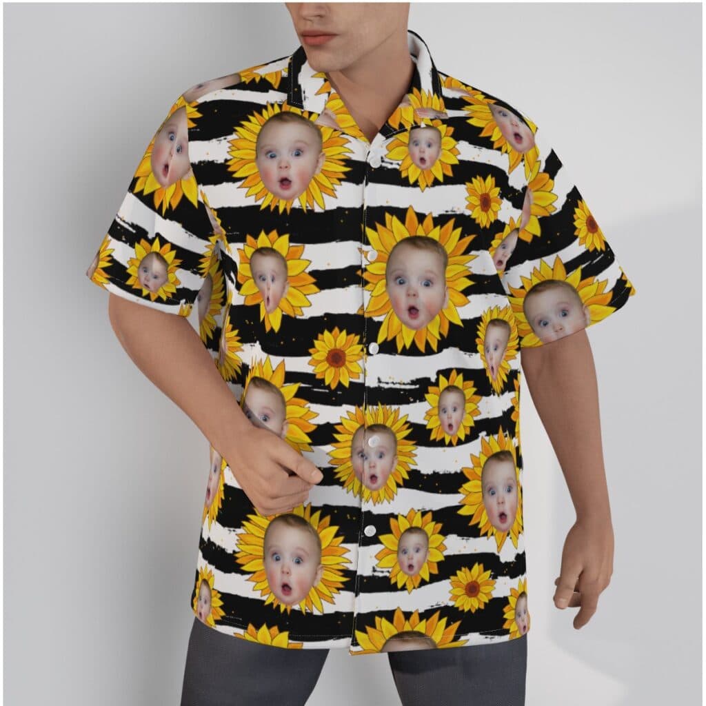 Funny Sunflowers Custom Face Hawaiian Shirt