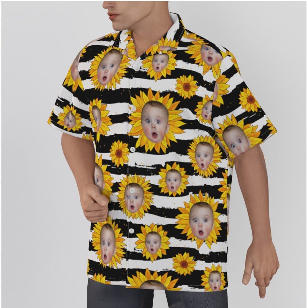 Funny Sunflowers Custom Face Hawaiian Shirt