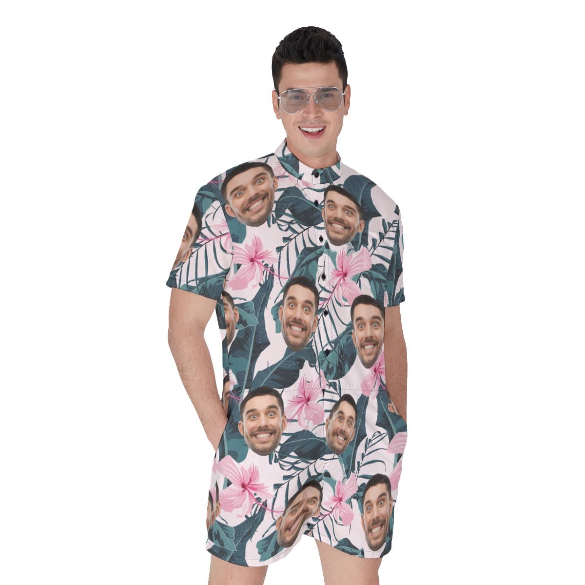 Funny Tropical Custom Face Romper For Men (1)