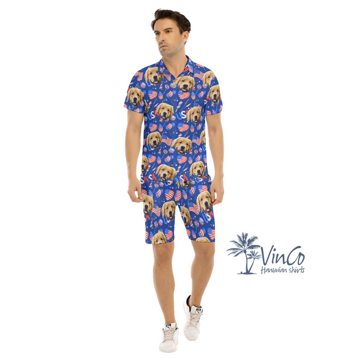 Happy 4th Of July Custom Hawaiian Shirt With Dog Face (1)