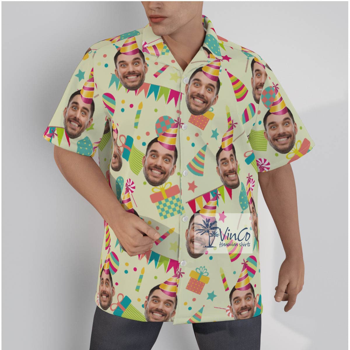 Happy Birthday Custom Face Aloha Shirt For Men