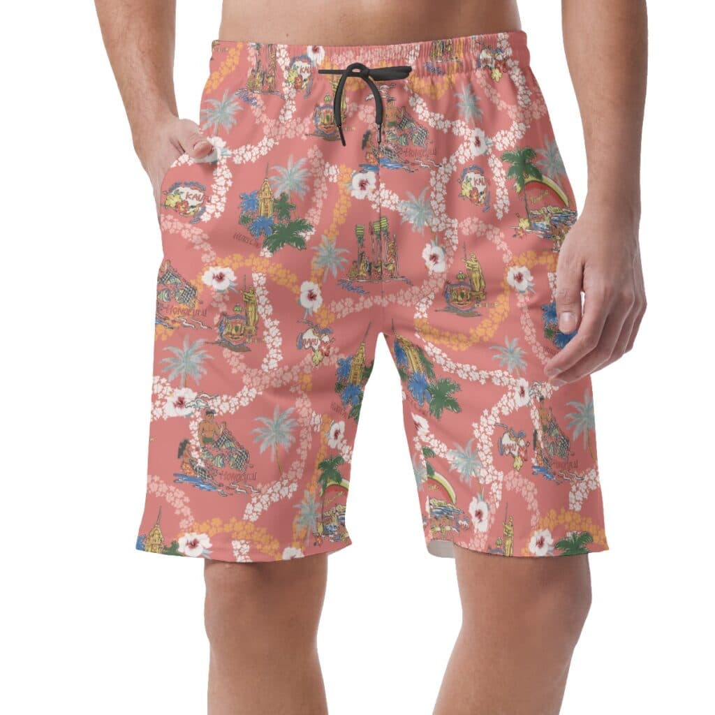 Hawaii Landscape Summer Beach Shorts For Men