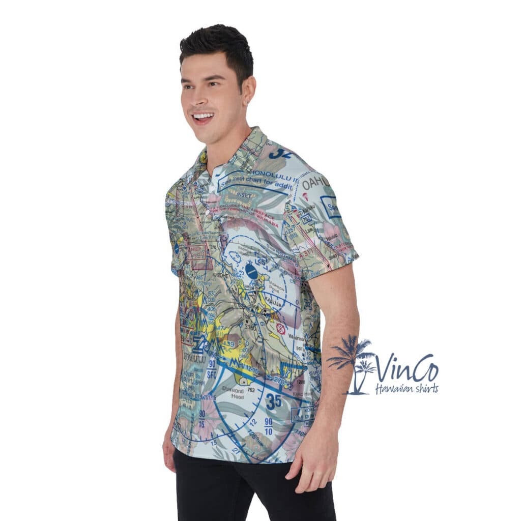 Hawaiian Map Tiki Golf Shirt