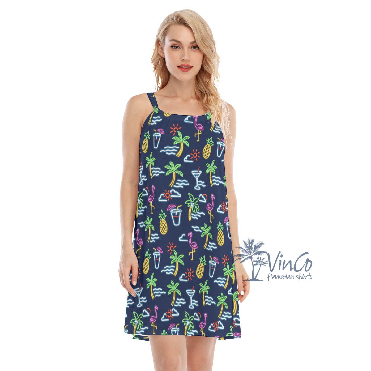 Hawaiian Party Flamingo Hawaiian Dress For Summer (2)