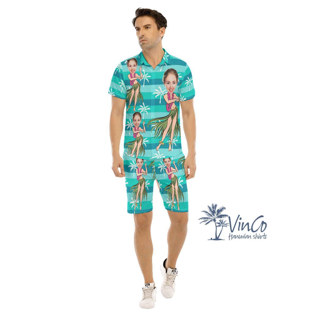 Hula Girl Custom Hawaiian Shirt And Shorts With Photo (1)