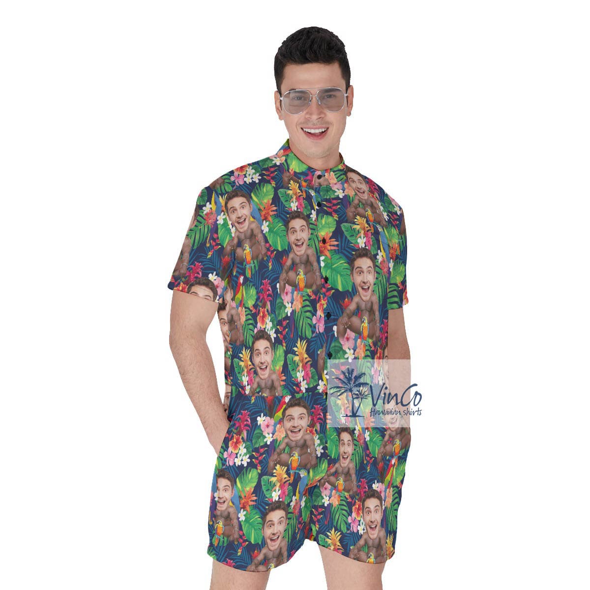 Inappropriate Tropical Custom Barry Wood Face Romper For Men (2)