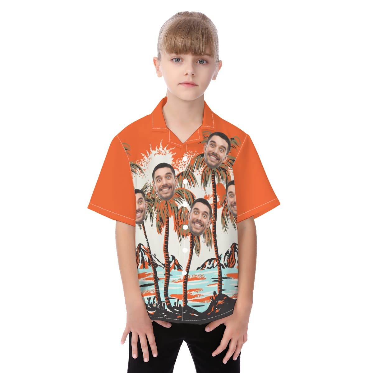 Kid’s Personalized Faces Custom Hawaiian Shirt (1)