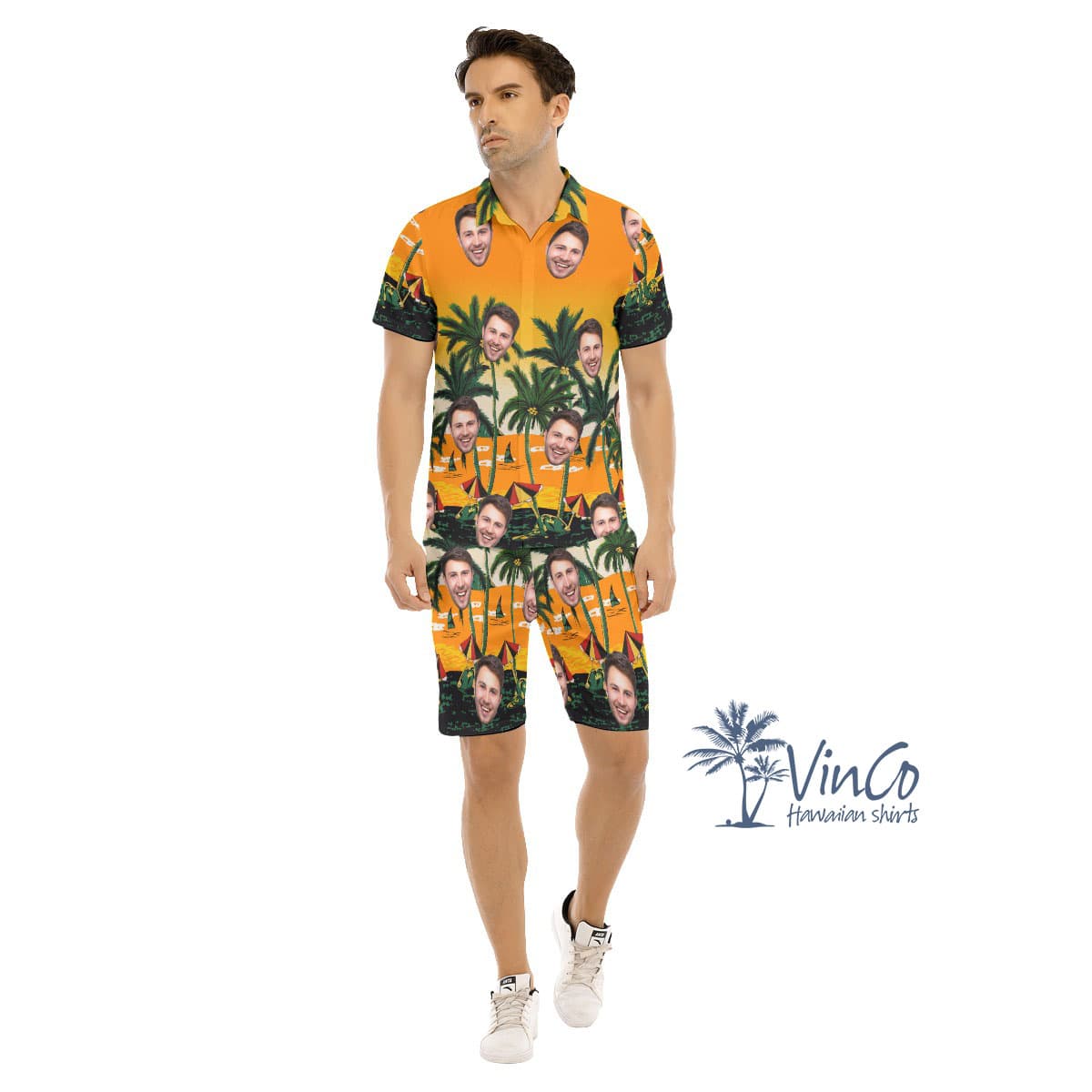 Legend Pacific Yellow Custom Men's Hawaiian Set With Photo (1)