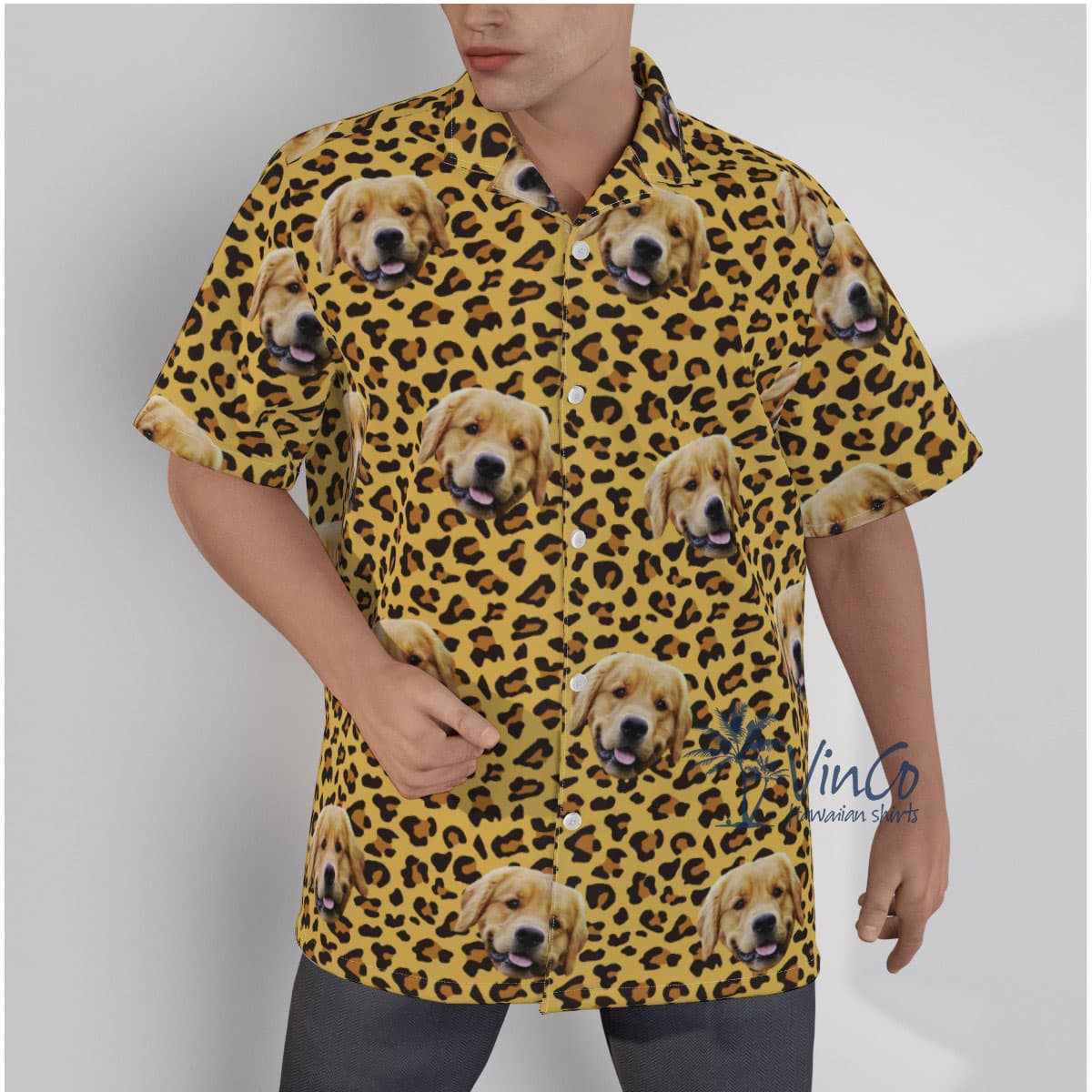 Leopard Custom Hawaiian Shirt With Dog Face (1)