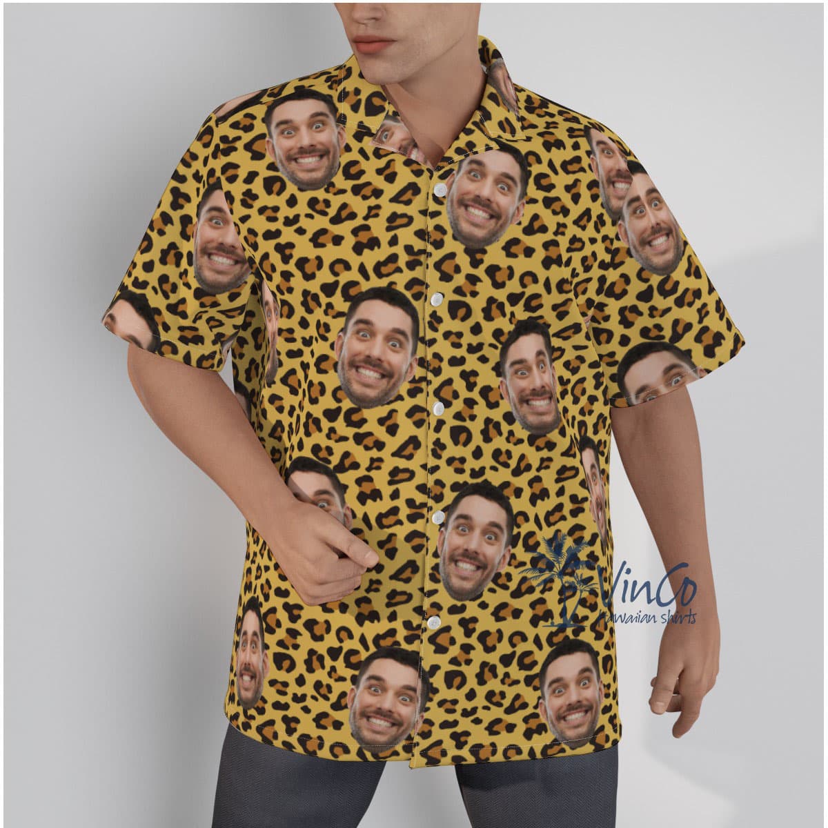 Leopard Personalized Hawaiian Shirt With Face (1)