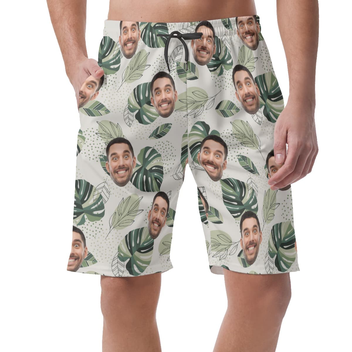 Men’s Custom Face Tropical Shorts For Summer (1)