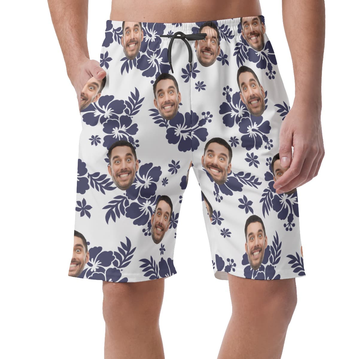 Men’s Hawaiian Shorts With Faces Floral Print (1)