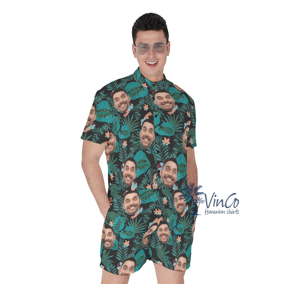 Personalize Face Custom Hawaiian Romper For Men (2)