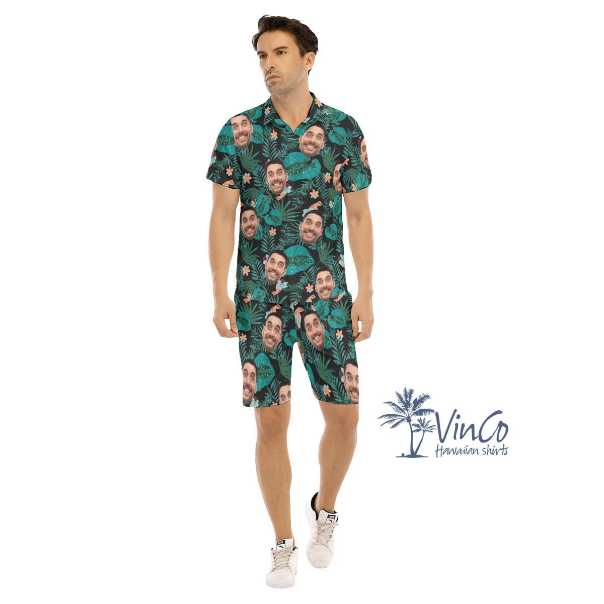 Personalize Your Face Aloha Shirt Set For Men (2)