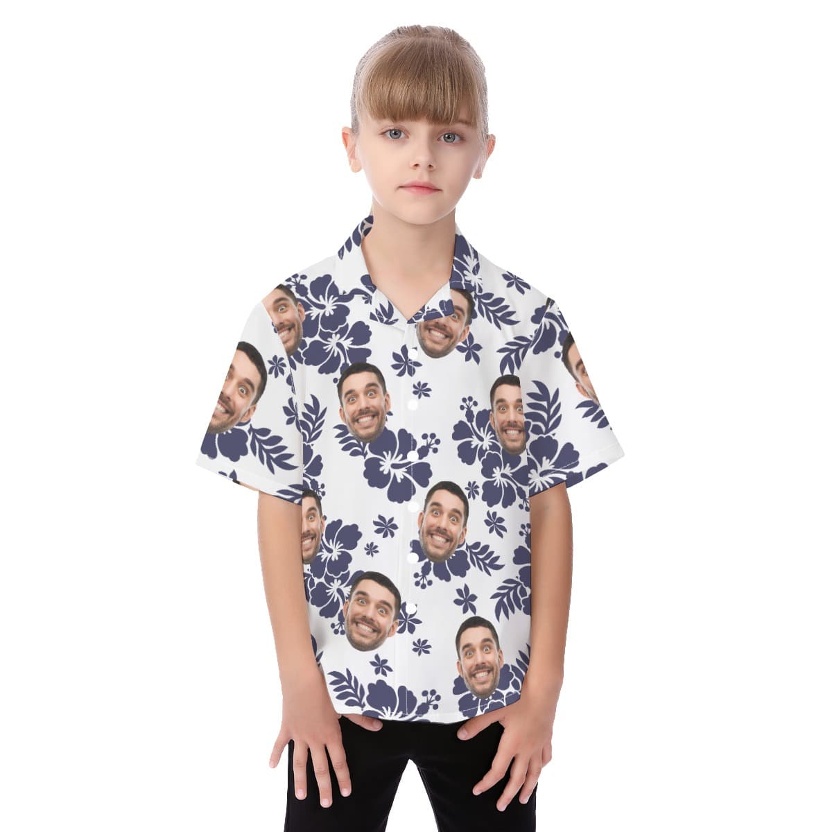 Personalized Aloha Shirt Kid’s Custom Hawaiian Shirt With Face (1)