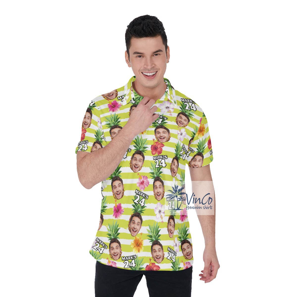 Personalized Birthday Gift Custom Face Aloha Polo For Men (2)