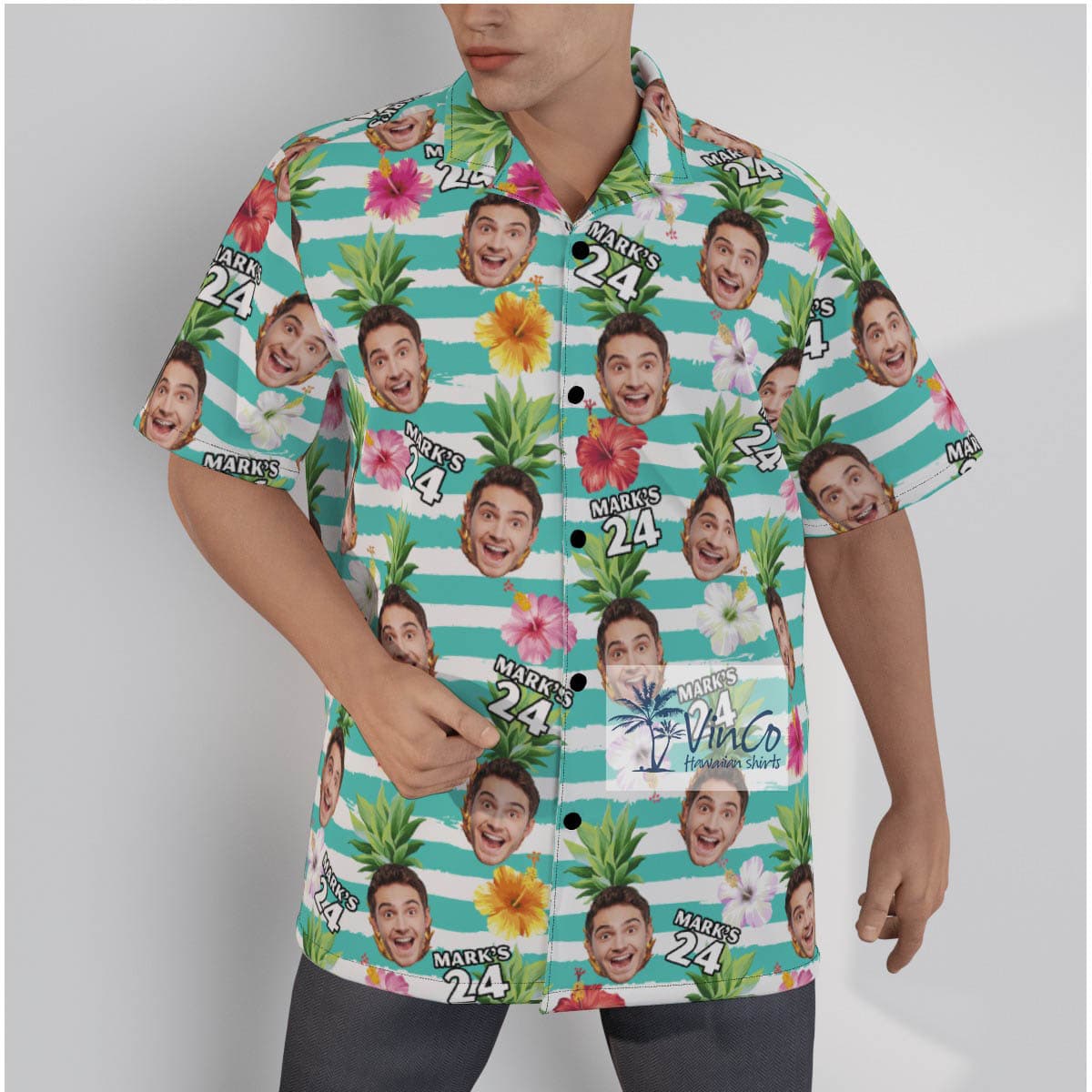Birthday Gift Custom Hawaiian Shirt With Face And Age
