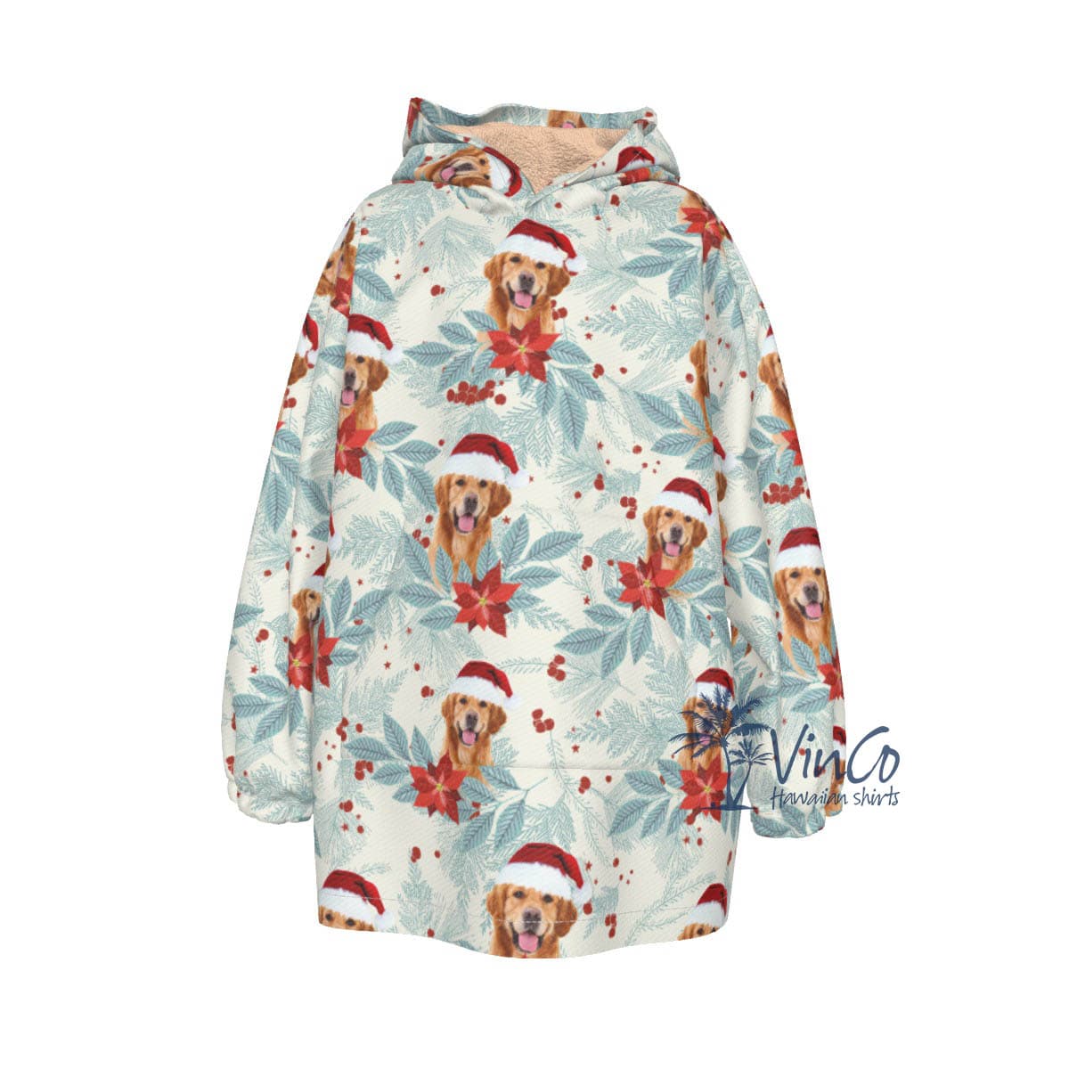 Personalized Christmas Blanket Hoodie For Kids (1)