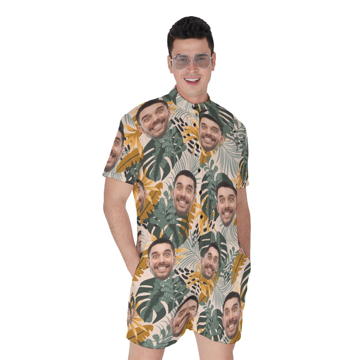 Personalized Custom Tropical Romper For Men (1)
