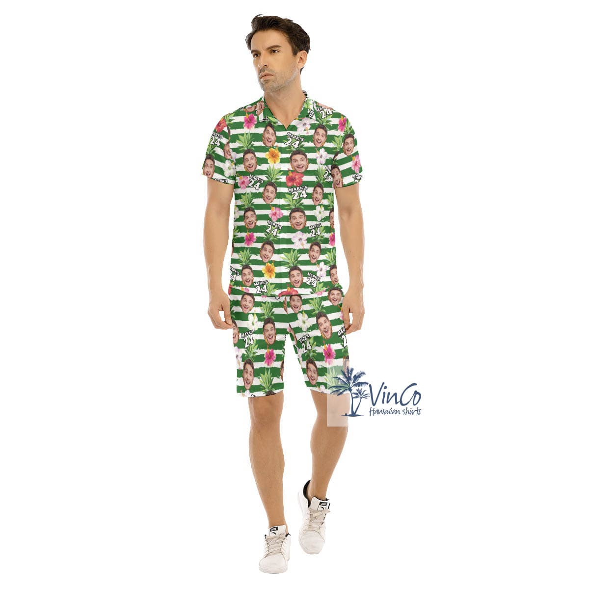 Personalized Face Birthday Boy Girl Hawaiian Shirt Set For Men (2)