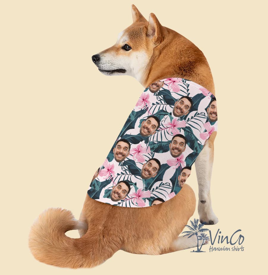 Personalized Face Hawaiian Tank Top For Dogs (2)