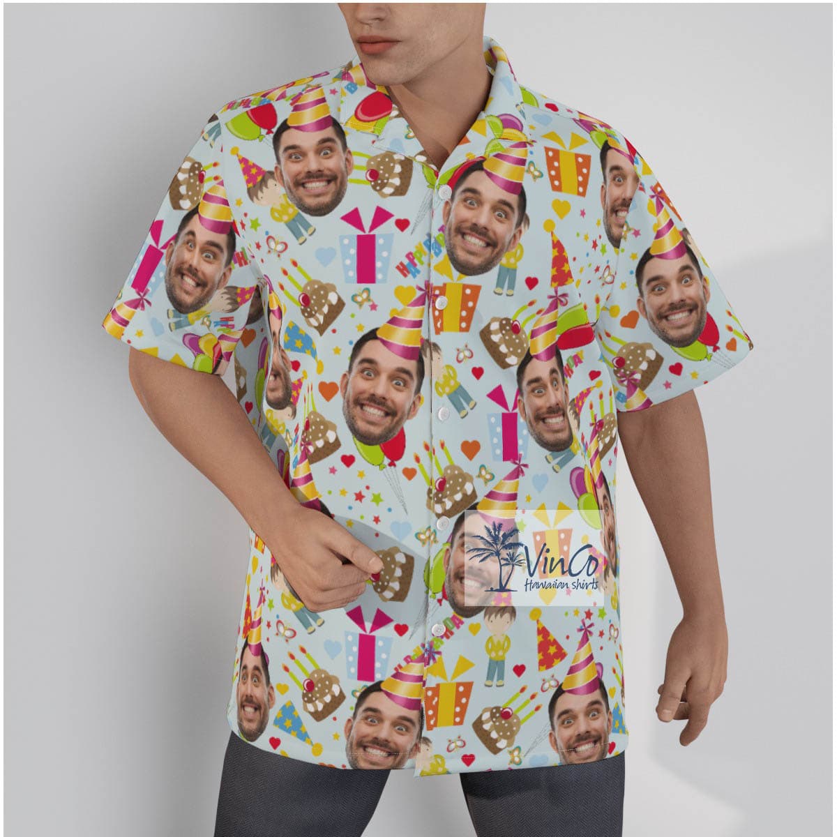 Personalized Faces Birthday Custom Hawaiian Shirt For Men (2)