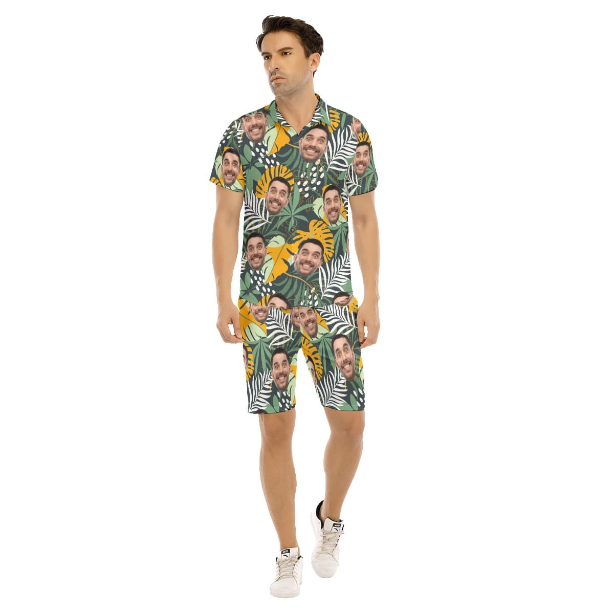 Personalized Faces Hawaiian Shirt Set For Male (1)