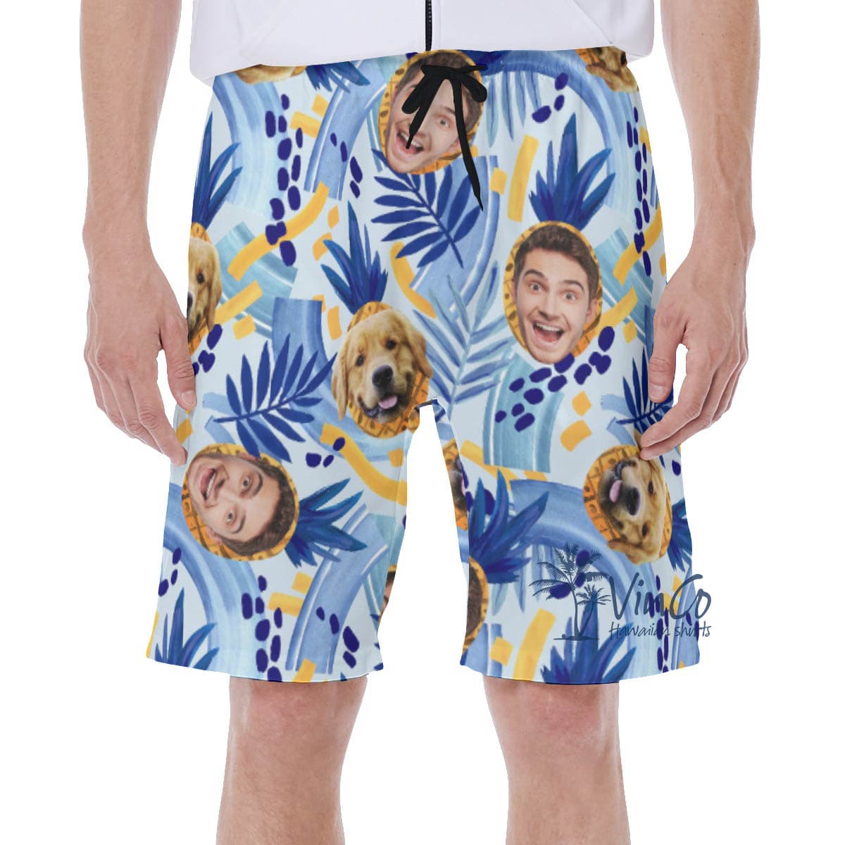Personalized Pet Face Shorts Swim Trunks For Men (3)
