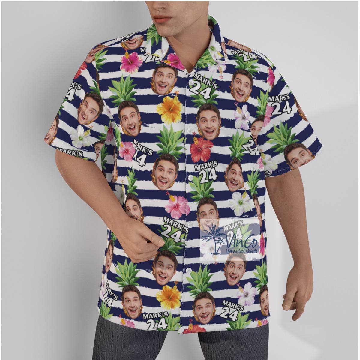Personalized Photo Face Birthday Aloha Shirt For Men (3)