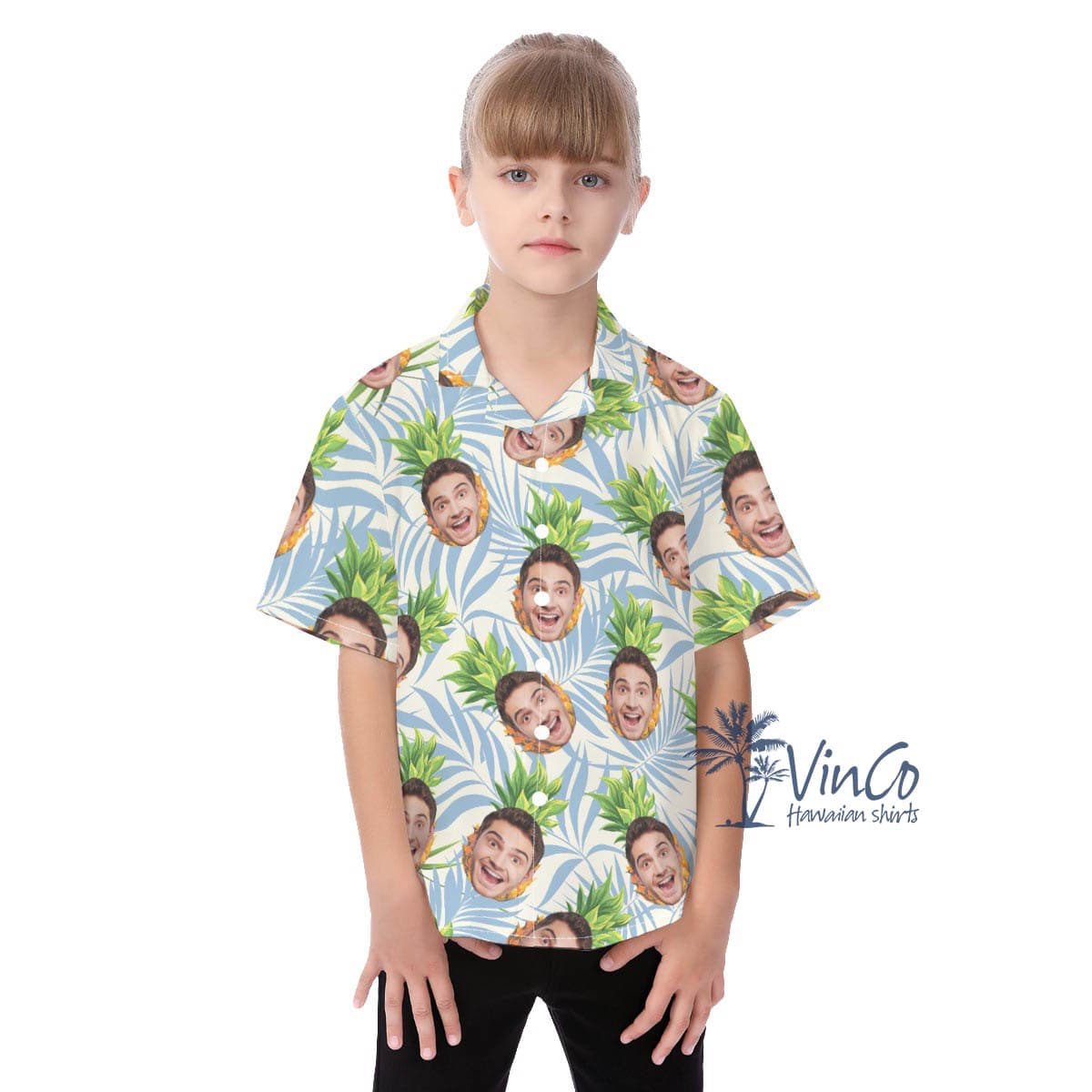 Pineapple Custom Hawaiian Shirt With Face For Kids (2)