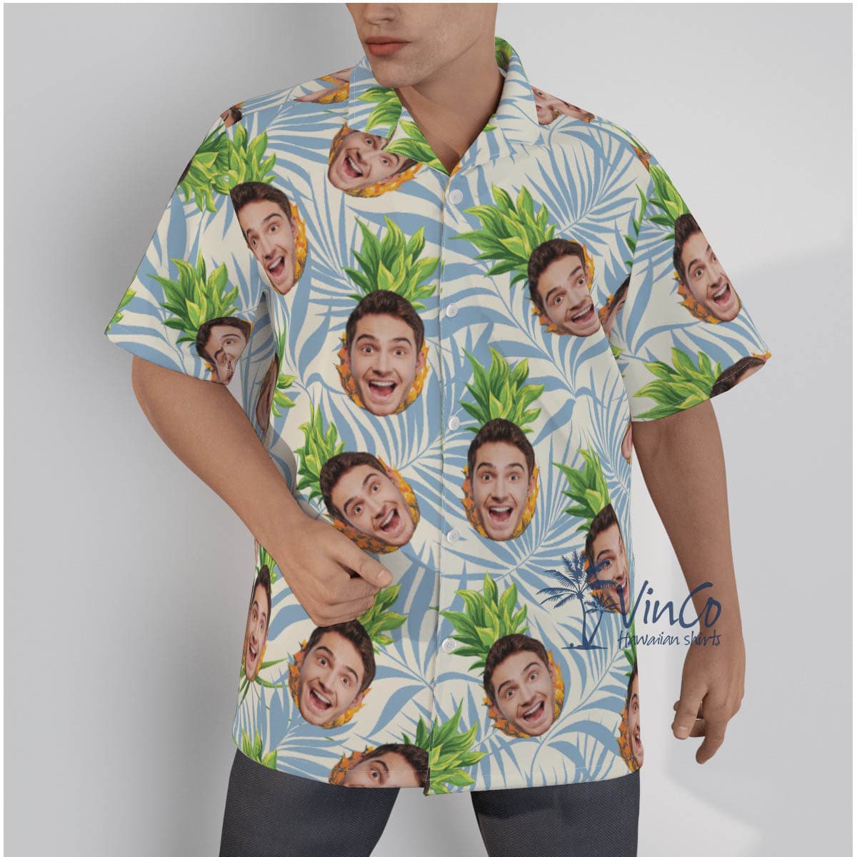 Pineapples Custom Hawaiian Shirt With Multiple Faces (2)