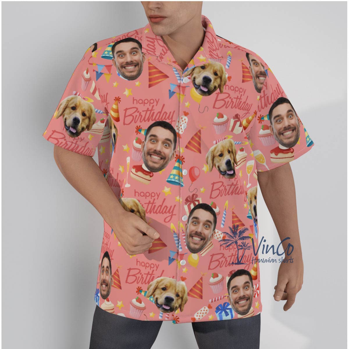 Pink Custom Birthday Hawaiian Shirt With 2 Faces (1)