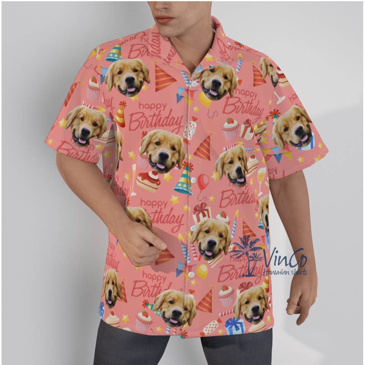 Pink Custom Dog Birthday Hawaiian Shirt (2)