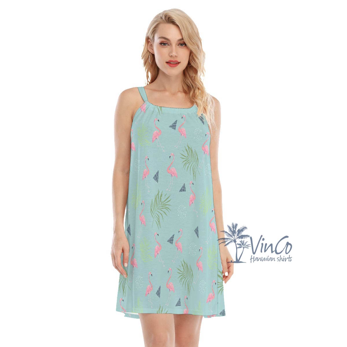 Pink Flamingo Aloha Dress For Women (1)