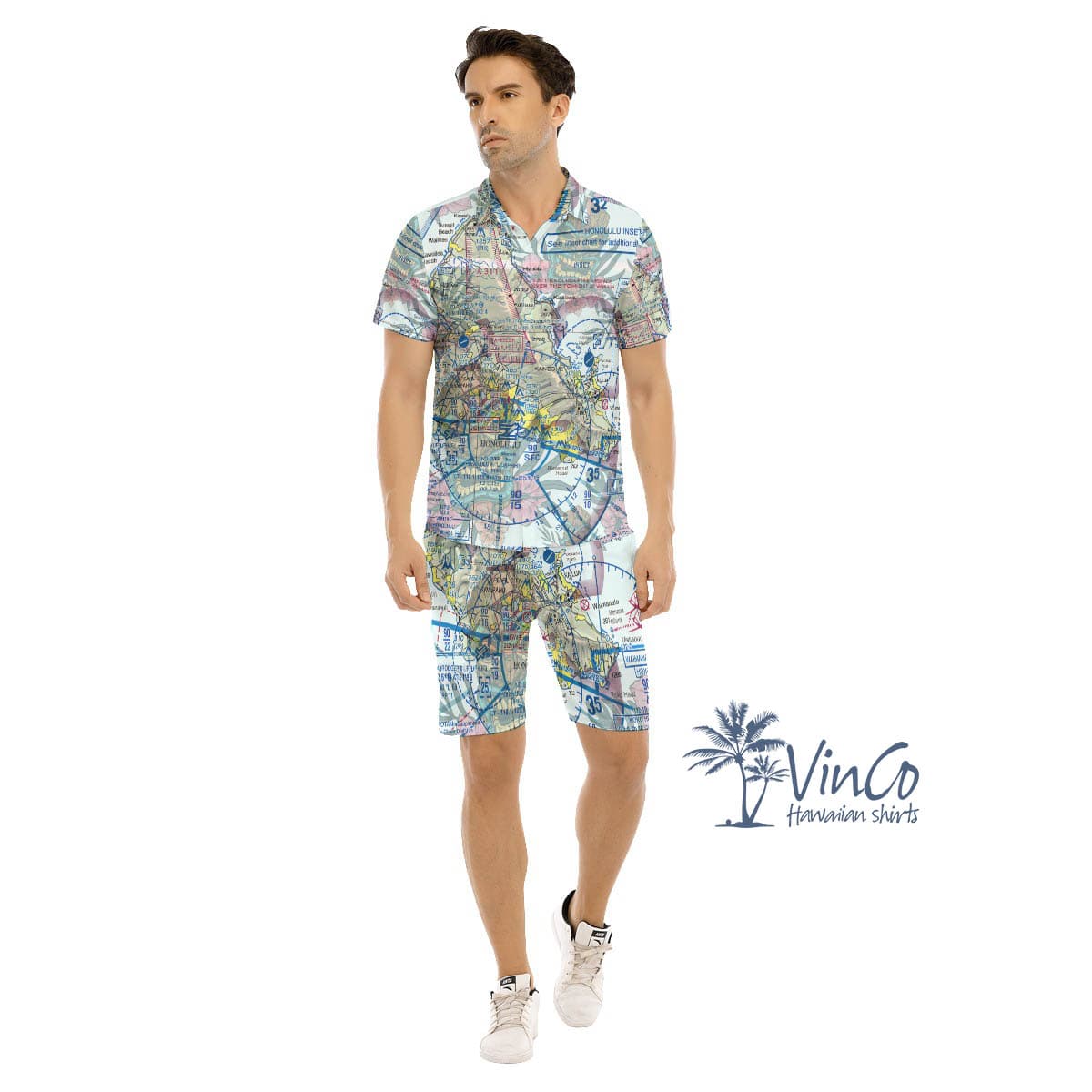 Set Island Map Tiki Hawaiian Shirt And Matching Shorts For Men (1)