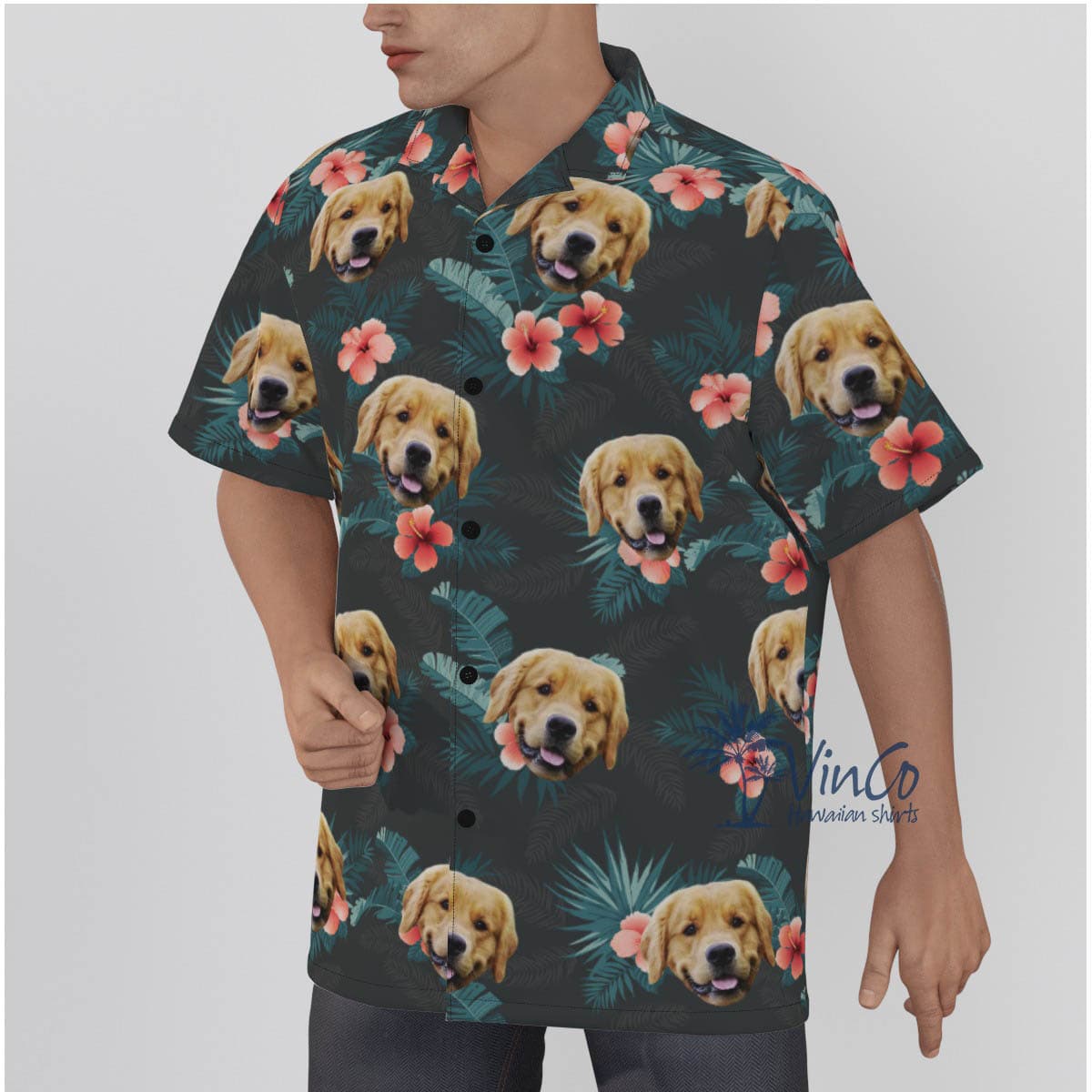 Tropical Custom Dog Hawaiian Shirt For Men (4)