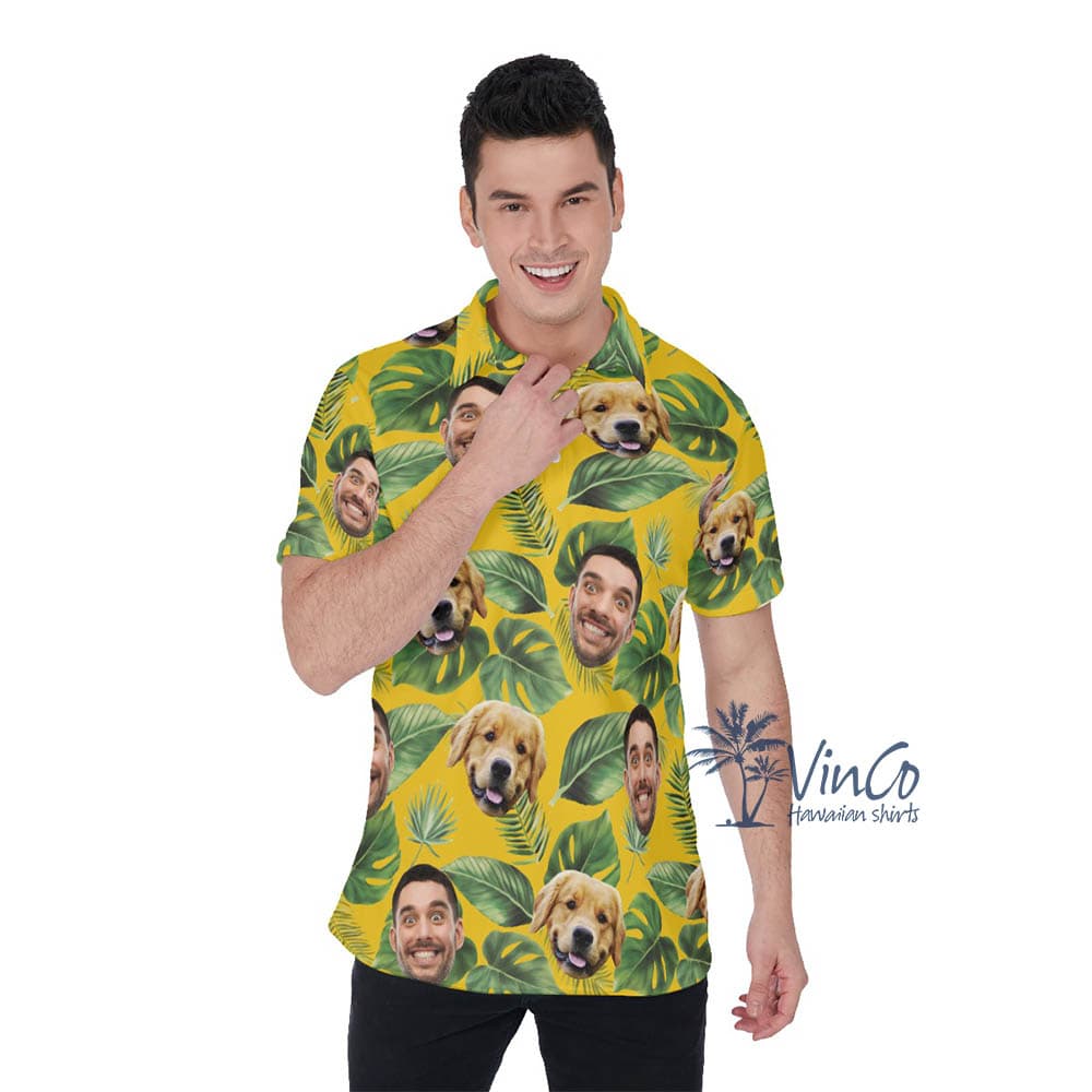 Tropical Custom Hawaiian Shirt With Dog Faces For Men (1)