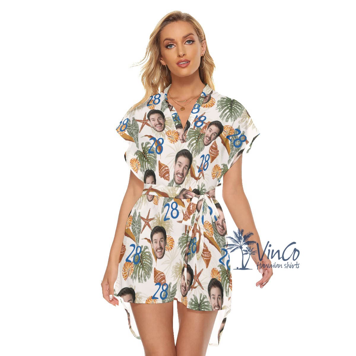 Tropical Seashell Birthday Hawaiian Dresses With Custom Face And Age (4)