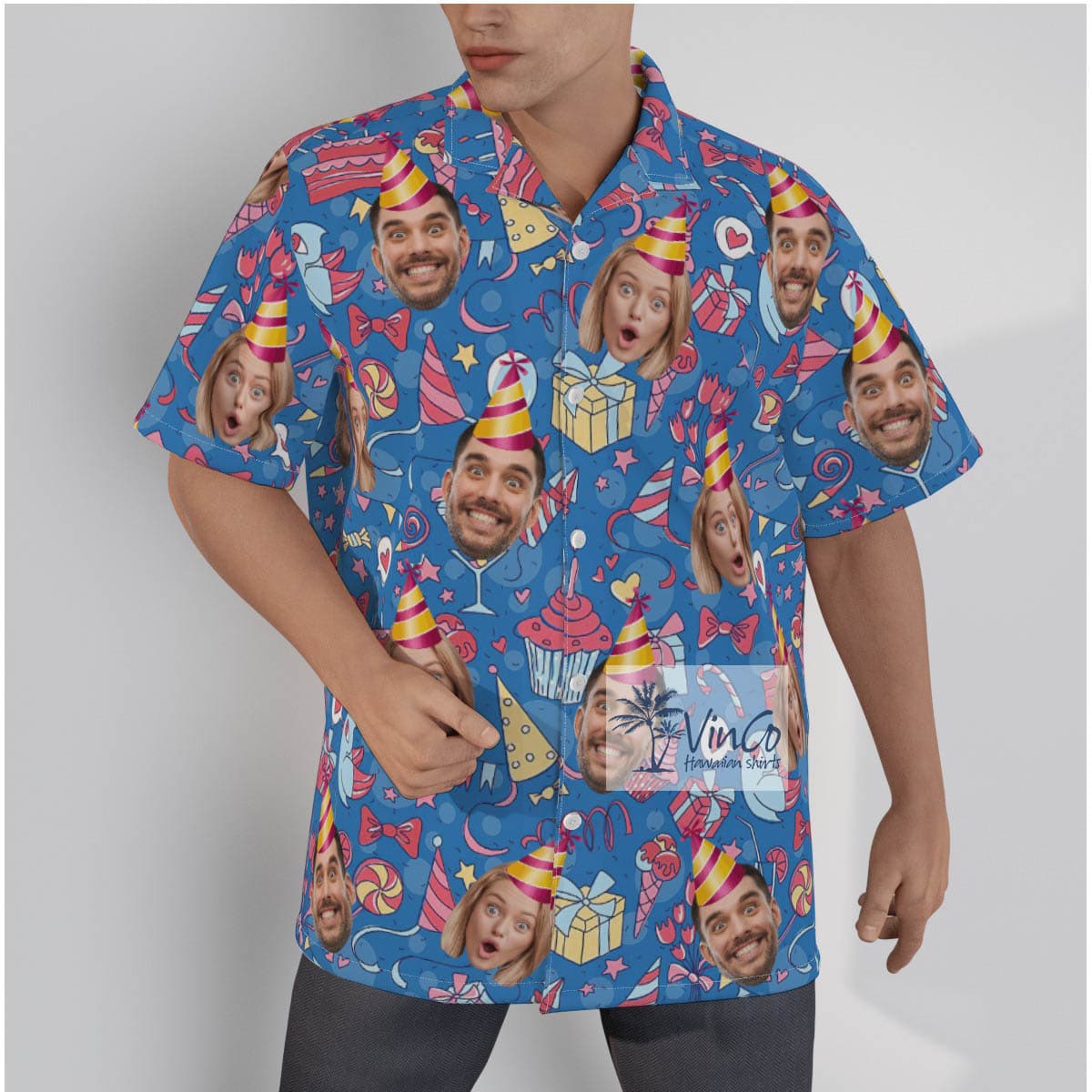 Unique Custom Birthday Hawaiian Button Shirt With Multiple Faces For Men (3)