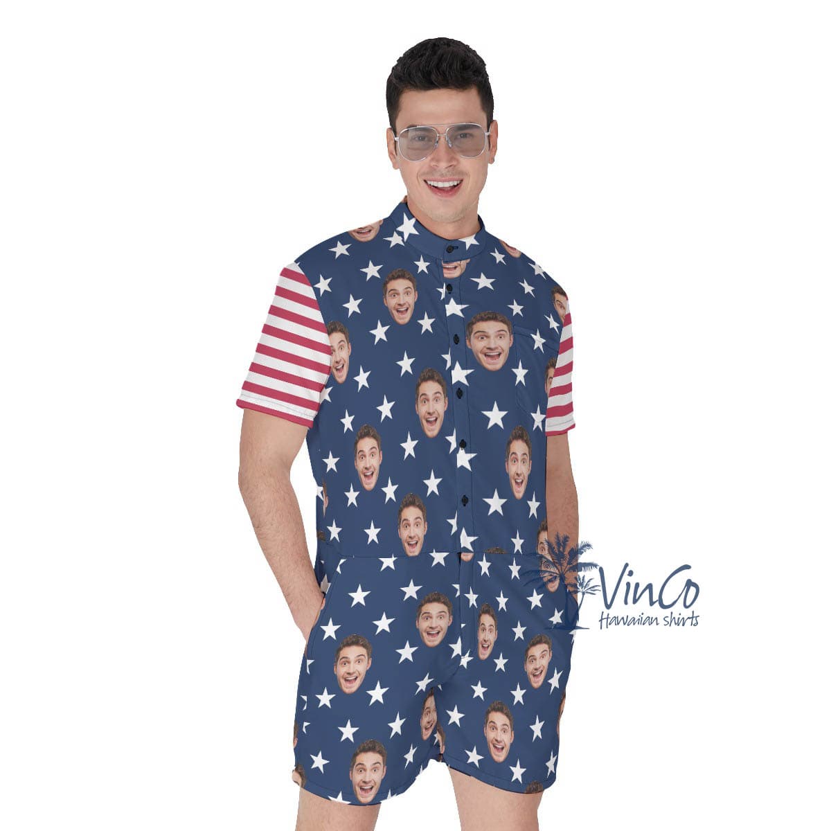 Unique Custom Face 4th Of July Romper For Men (2)