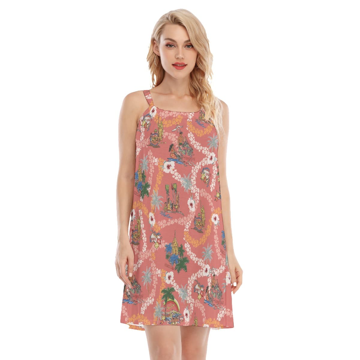 Vintage Hawaii Landscape Luau Dress (4)
