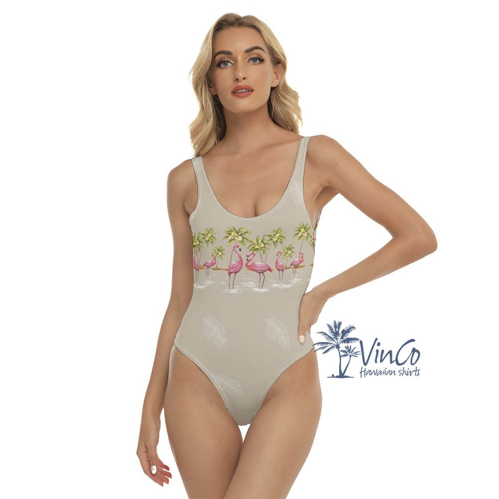 Women’s Flamingo Aloha One Piece Swimsuits (2)