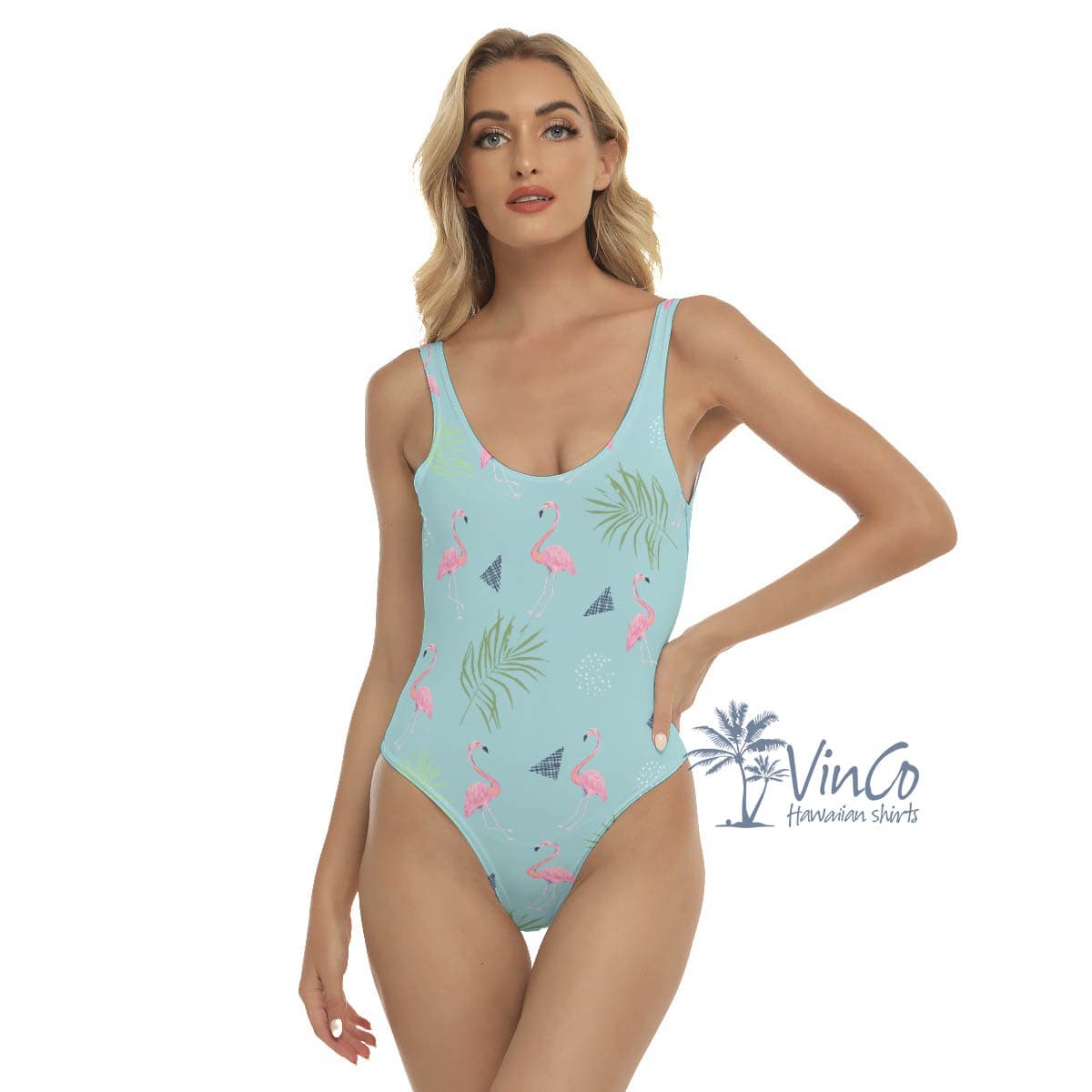 Women’s Flamingo Aloha One Piece Swimsuits For Beach Party (2)
