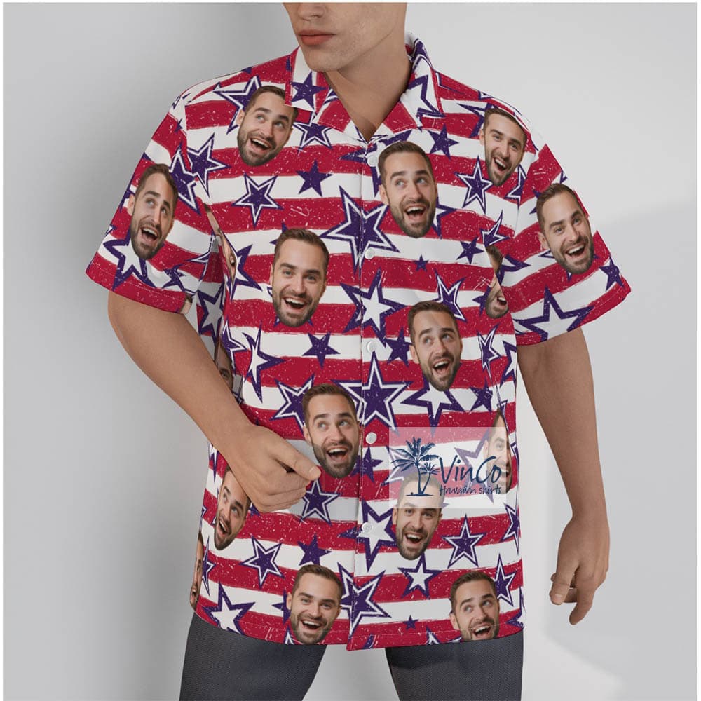 American Custom Multiple Faces Button Up Shirt For 4th Of July Celebration (2)