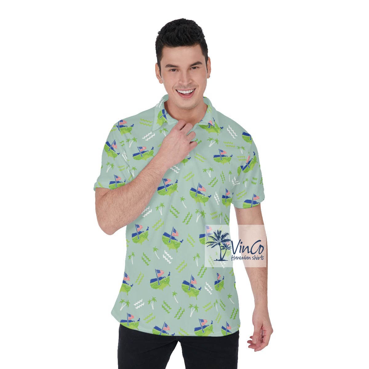 American Golf Tour Hawaiian Golf Polo Shirt For Men (4)