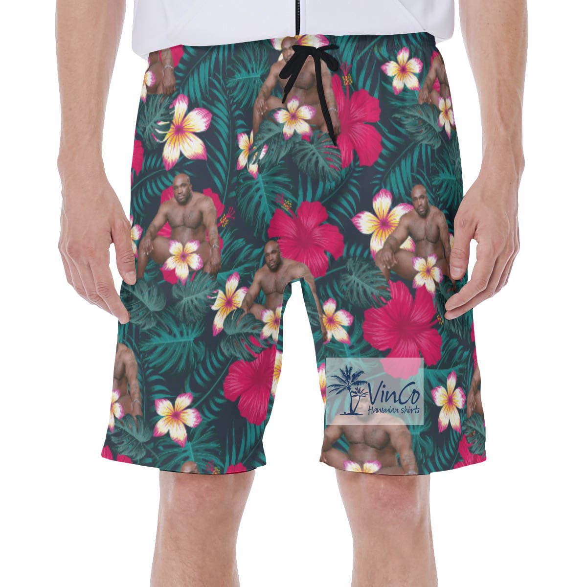 Barry Woo Floral Print Hawaiian Swim Trunks For Men (2)