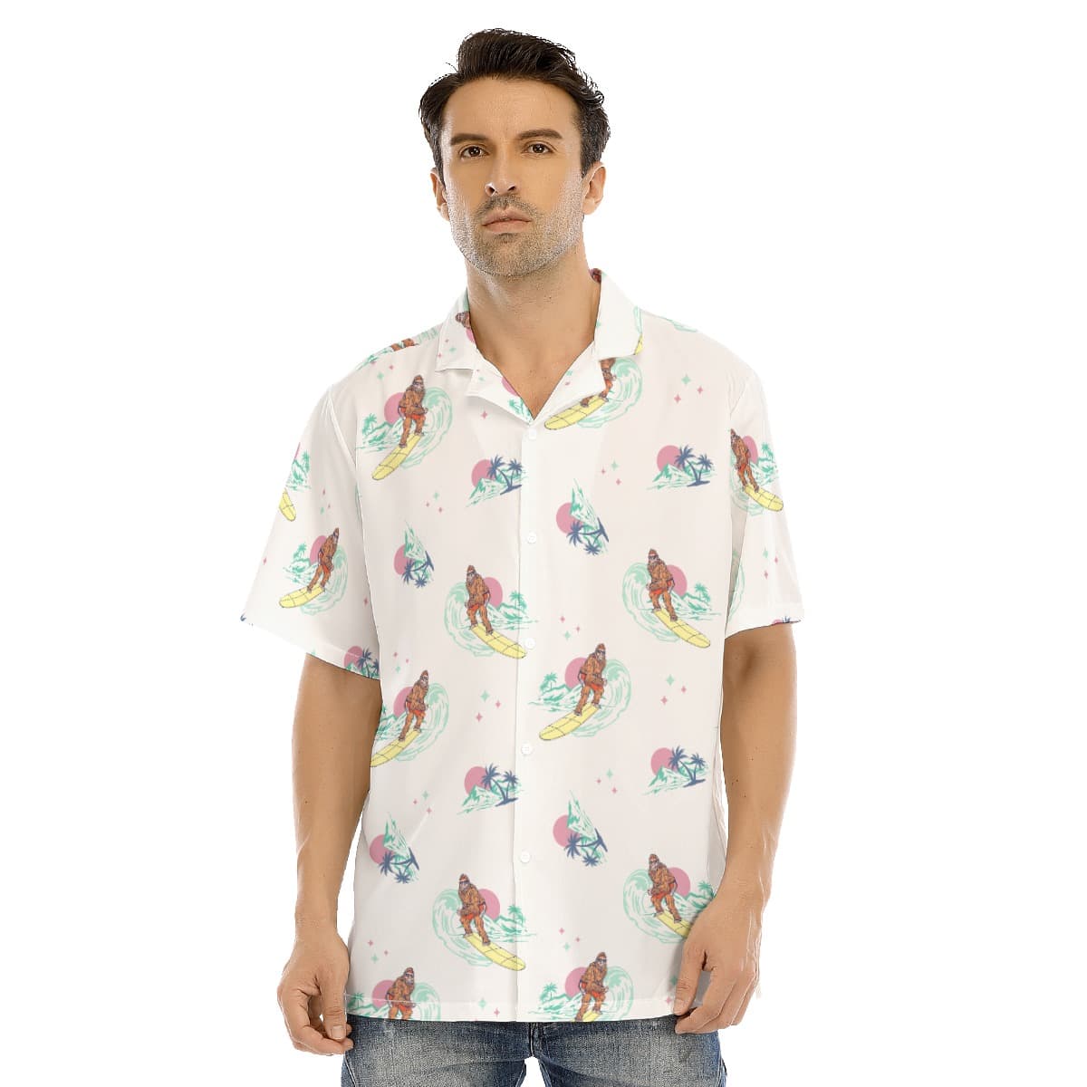 Bigfoot Surfing Hawaiian Shirt For Men (2)