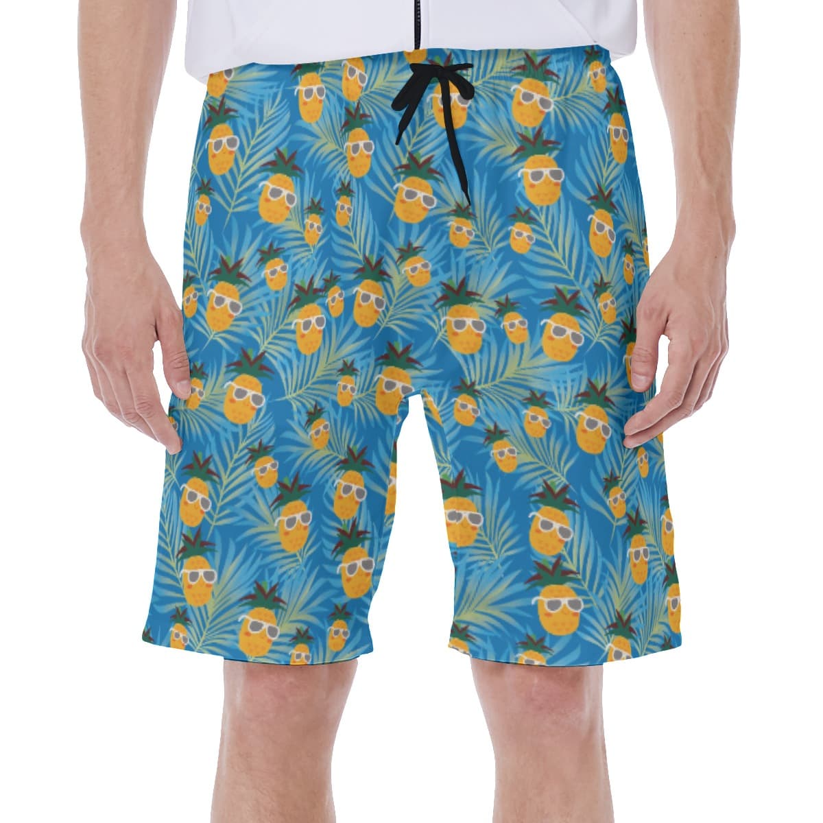 Blue Pineapple Aloha Swim Trunks For Men (1)