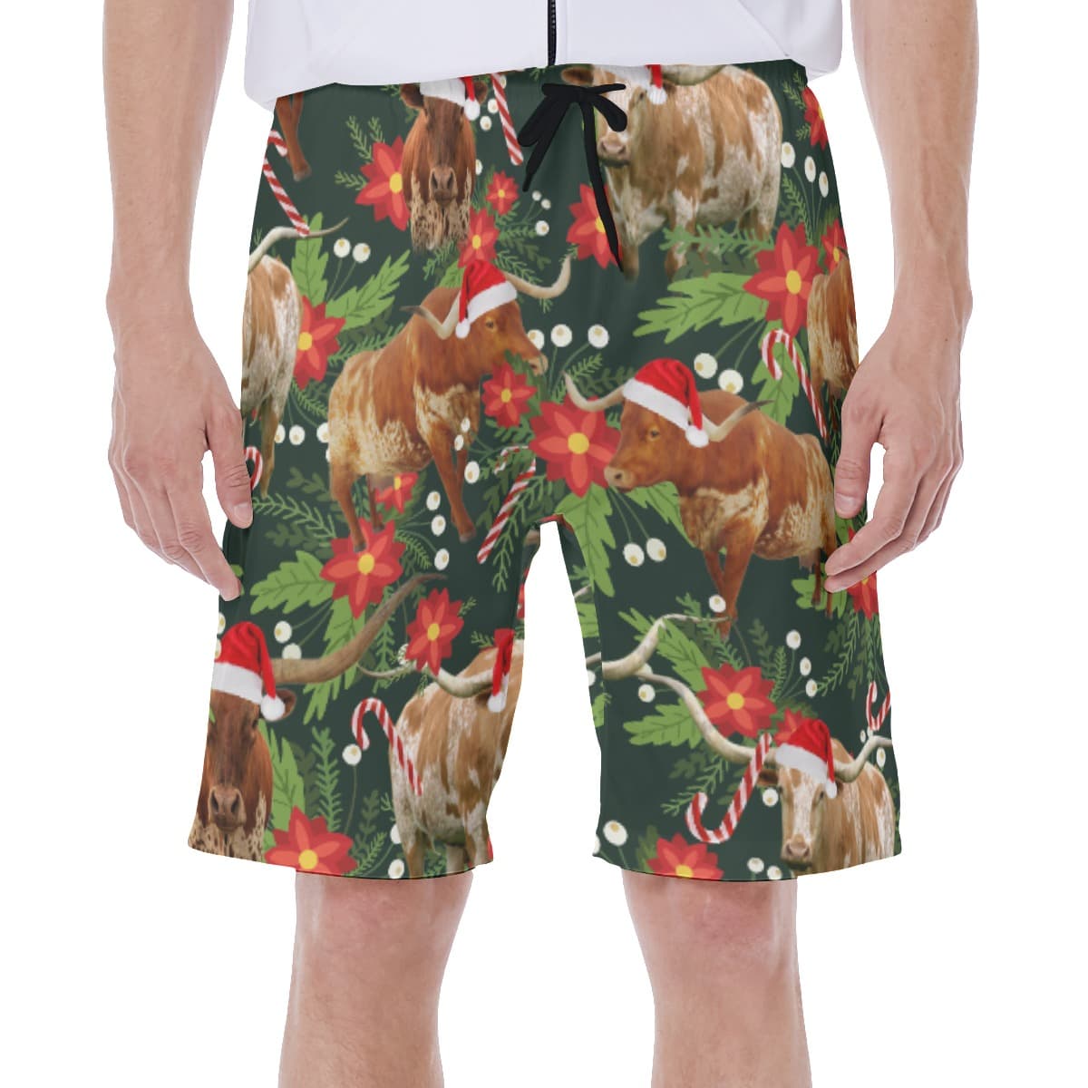 Christmas Cow Hawaiian Swim Trunks For Men